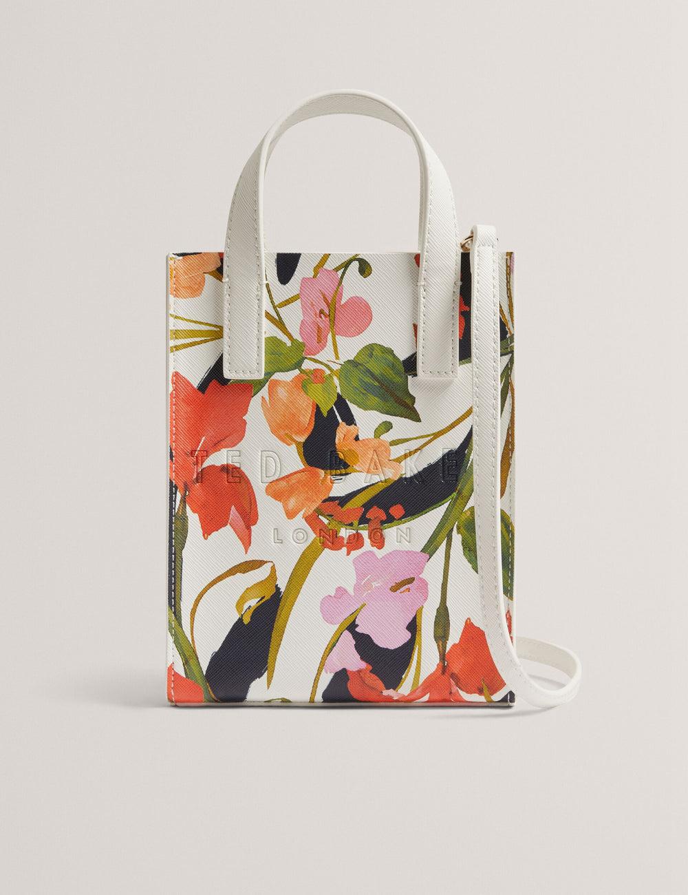 Cream Ted Baker FLOWEIA - Floral Faux Leather Mini Women Tote Bags | Ireland  1692-NWFTA