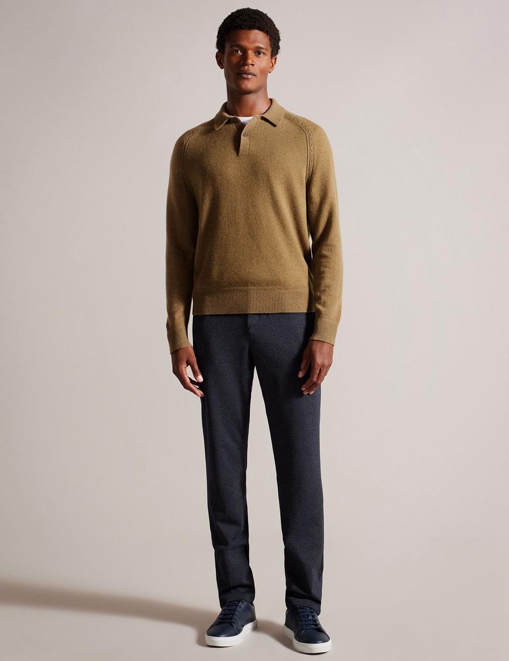 Dk-Brown Ted Baker KAROLT - Cashmere Knit Long Sleeve Top Men Jumpers | Ireland  3857-YCUHD