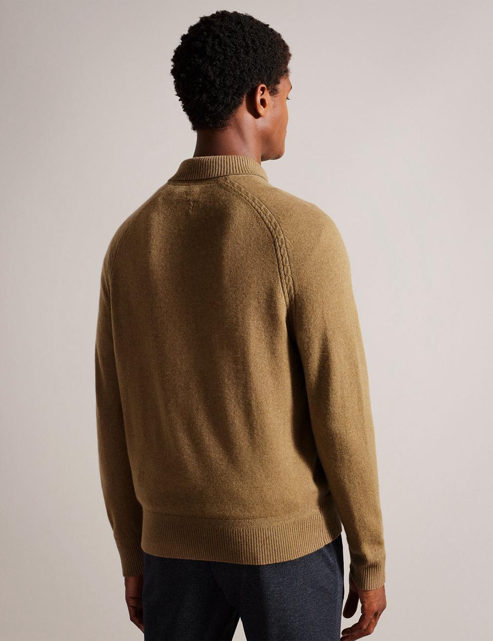 Dk-Brown Ted Baker KAROLT - Cashmere Knit Long Sleeve Top Men Jumpers | Ireland  3857-YCUHD