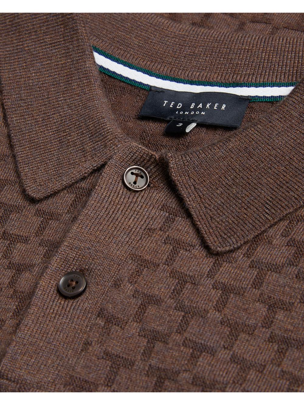 Dk-Brown Ted Baker MORAR - Long Sleeve T Stitch Knitted Men Jumpers | Ireland  1879-WQMAU