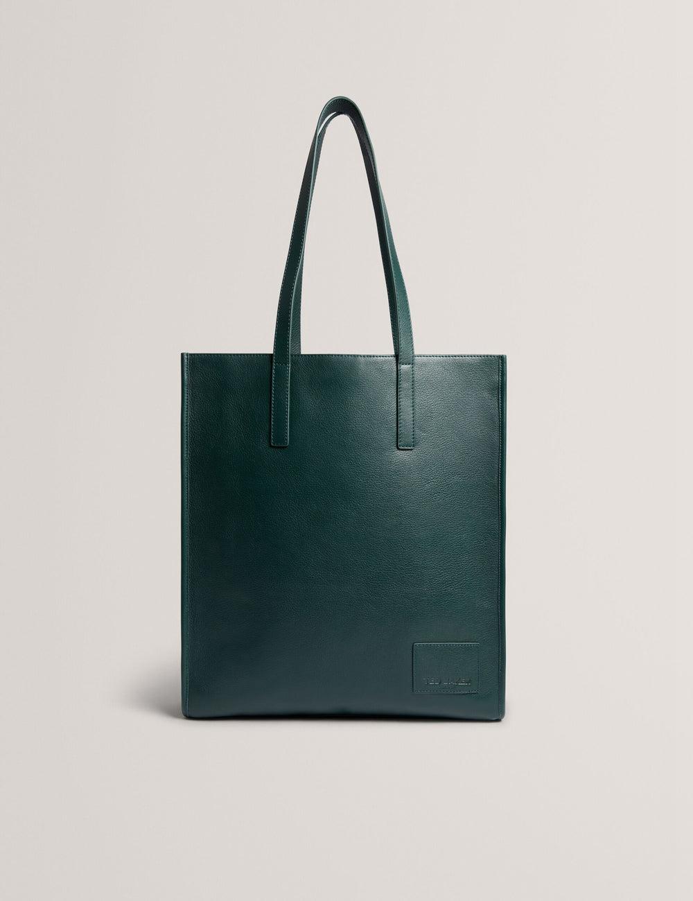 Dk-Green Ted Baker GRIFFIS - Tall Grained Leather Men Tote Bags | Ireland  6872-CSYPT