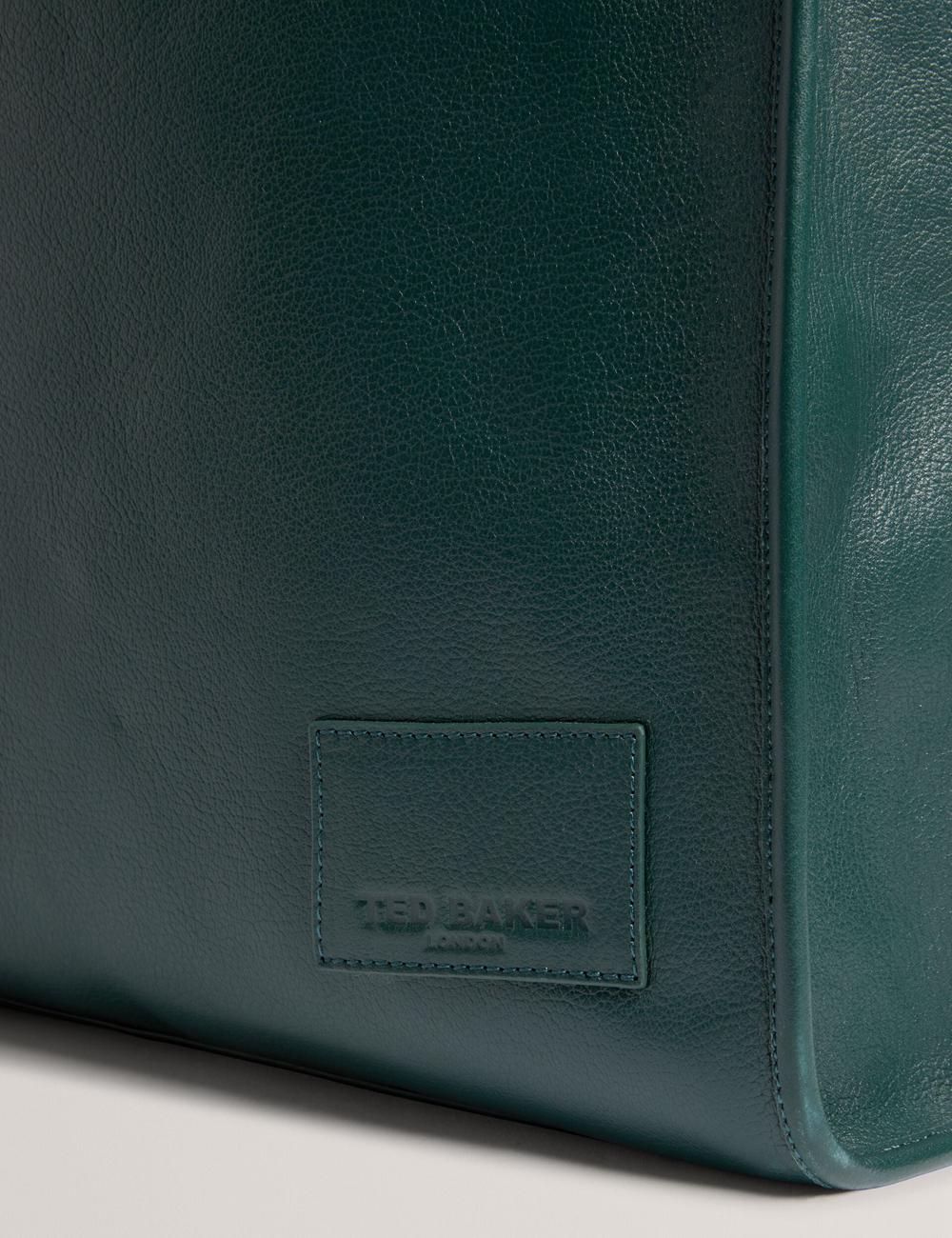 Dk-Green Ted Baker GRIFFIS - Tall Grained Leather Men Tote Bags | Ireland  6872-CSYPT