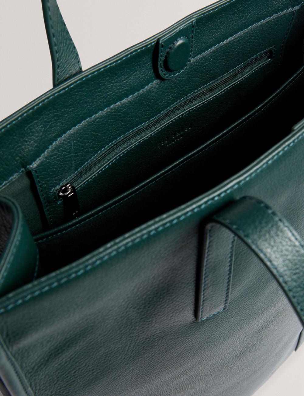 Dk-Green Ted Baker GRIFFIS - Tall Grained Leather Men Tote Bags | Ireland  6872-CSYPT