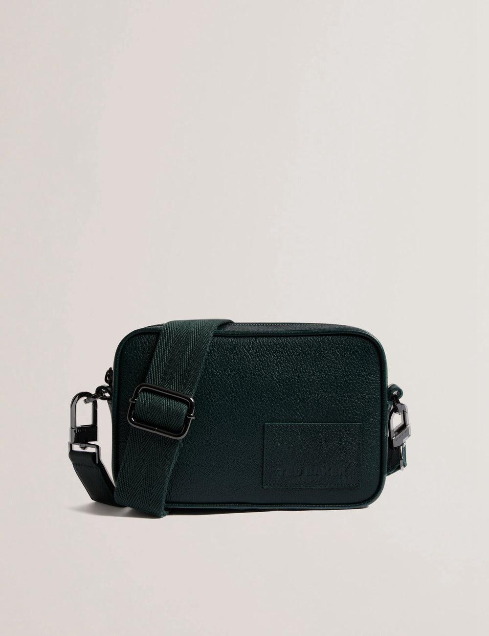 Dk-Green Ted Baker GRIFIN - Grained Leather Crossbody Pouch Men Crossbody Bags | Ireland  0359-VXWOD