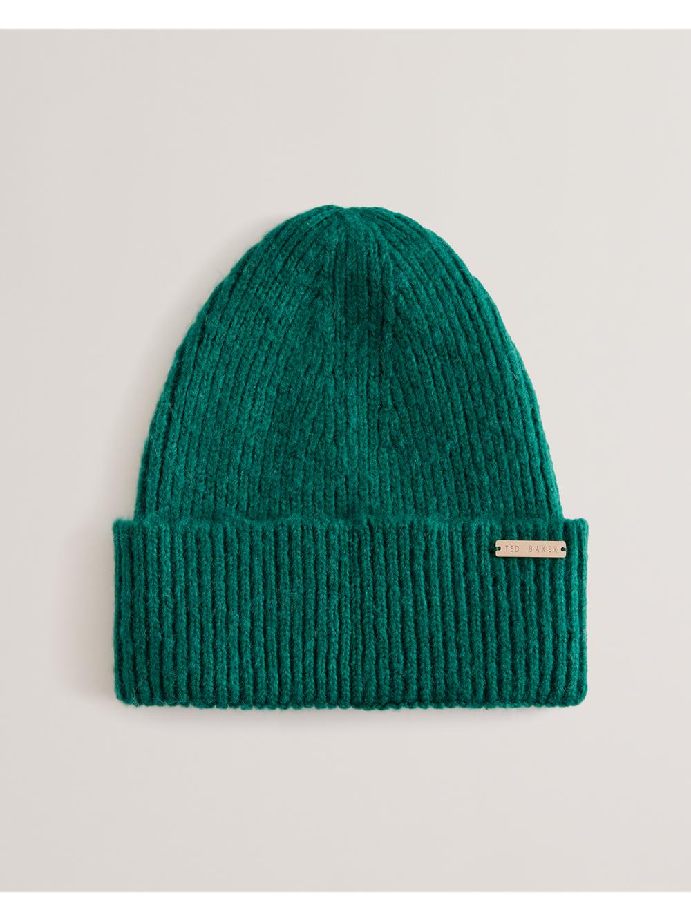 Dk-Green Ted Baker LIDIAAS - Wool Blend Ribbed Knit Beanie Women Hats | Ireland  6173-LUSZG