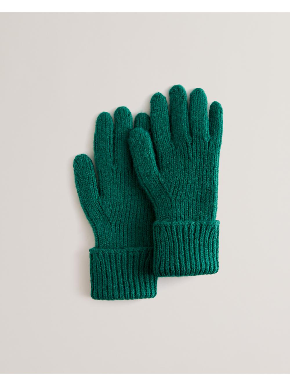 Dk-Green Ted Baker LIDIIE - Wool Blend Ribbed Knit Women Gloves | Ireland  5923-AVOYQ