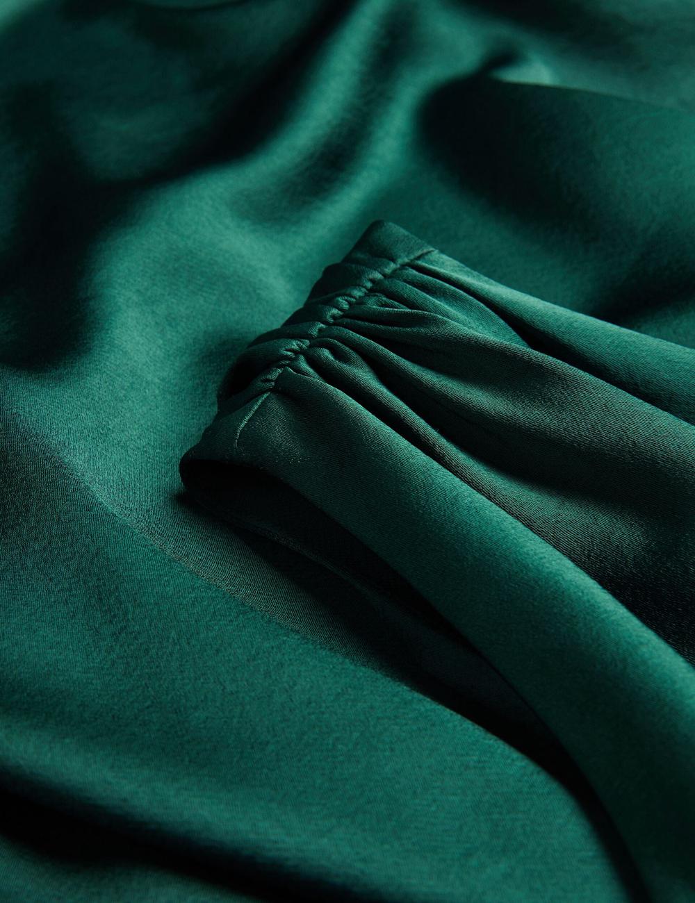 Dk-Green Ted Baker MELGAR - Satin One Shoulder Women Midi Dresses | Ireland  2096-ZIJAD