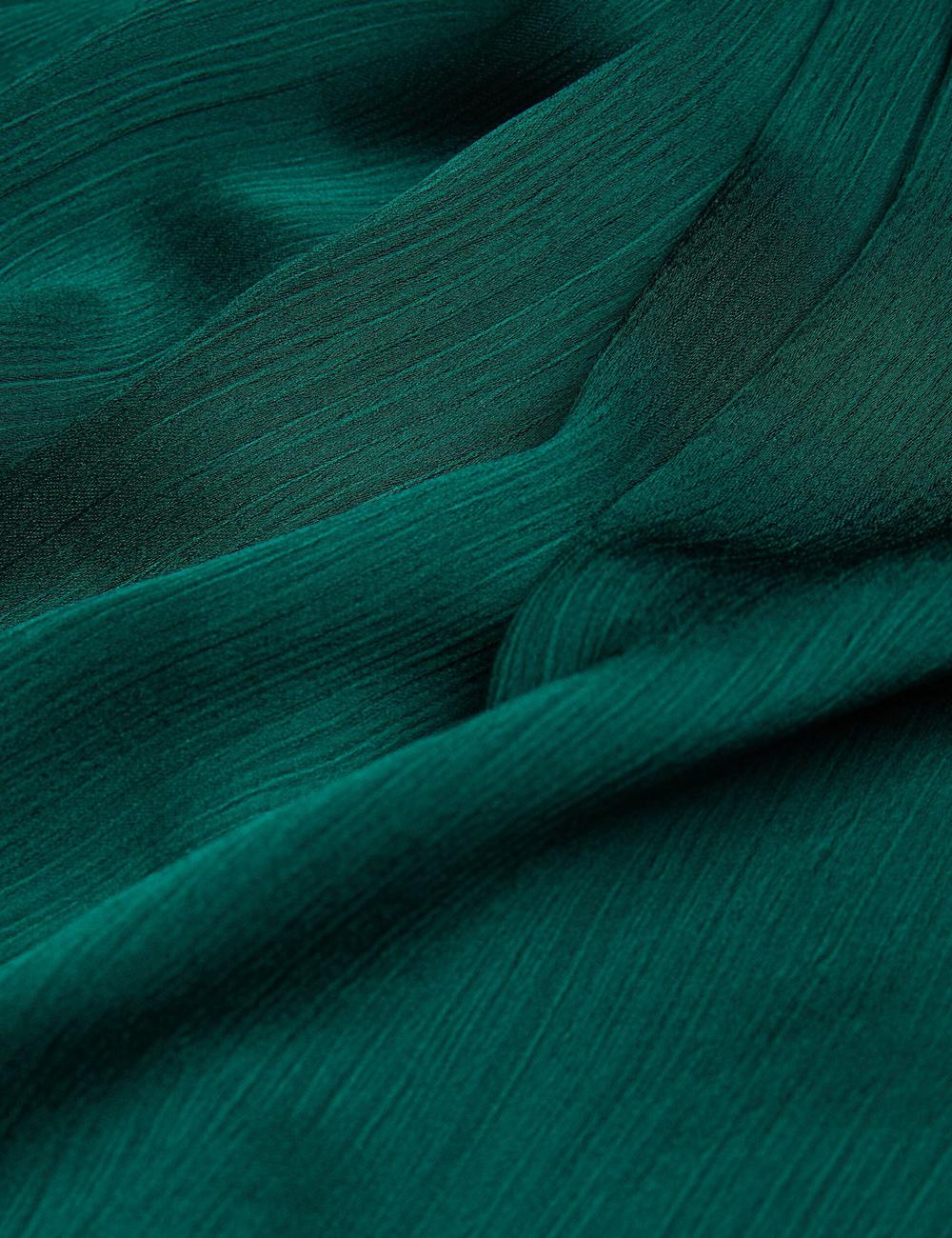 Dk-Green Ted Baker MISRINA - Drape Neck Detail Satin Top Women Jumpers | Ireland  1502-TOAIR