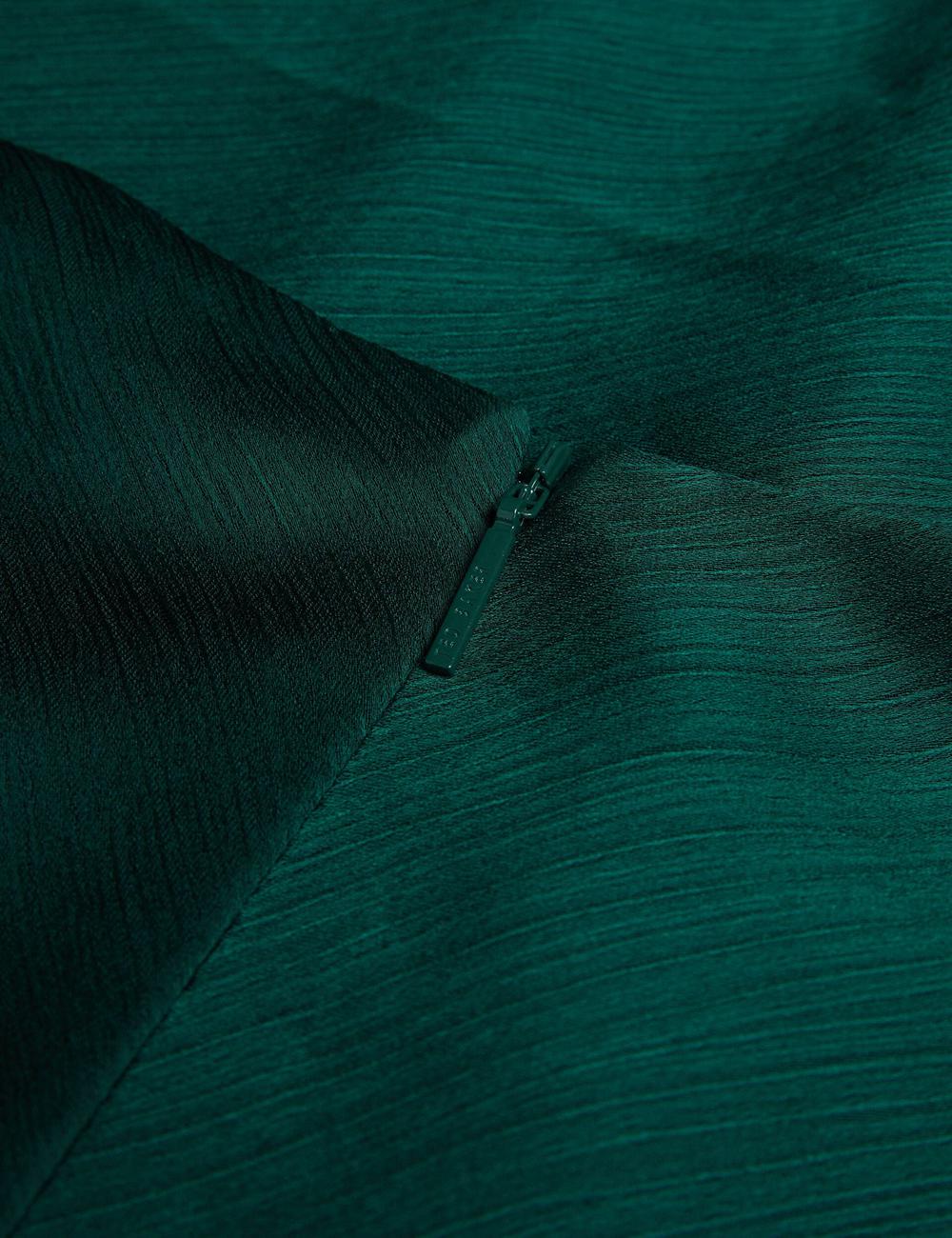 Dk-Green Ted Baker MISRINA - Drape Neck Detail Satin Top Women Jumpers | Ireland  1502-TOAIR