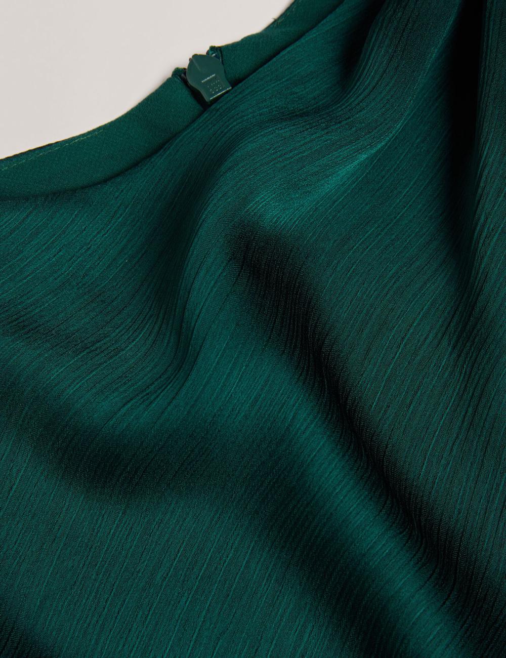 Dk-Green Ted Baker RIMINI - Chiffon Drape Neck Detail Women Maxi Dresses | Ireland  0819-PKTJD