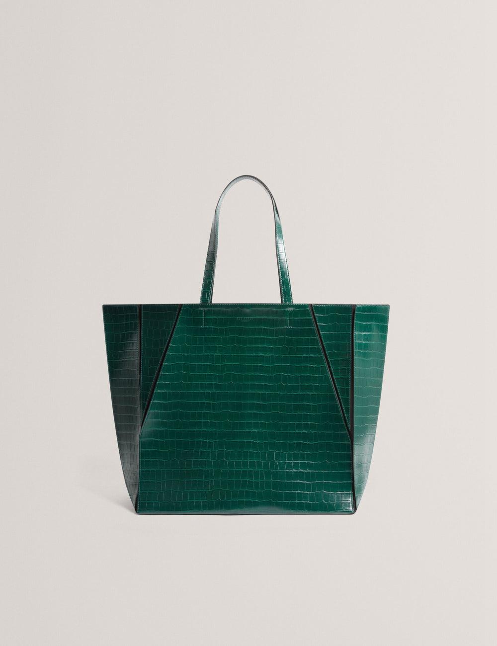Dk-Green Ted Baker SOPHYNA - Croc Effect Folding Shopper Women Shopper Bags | Ireland  2104-EDSUP