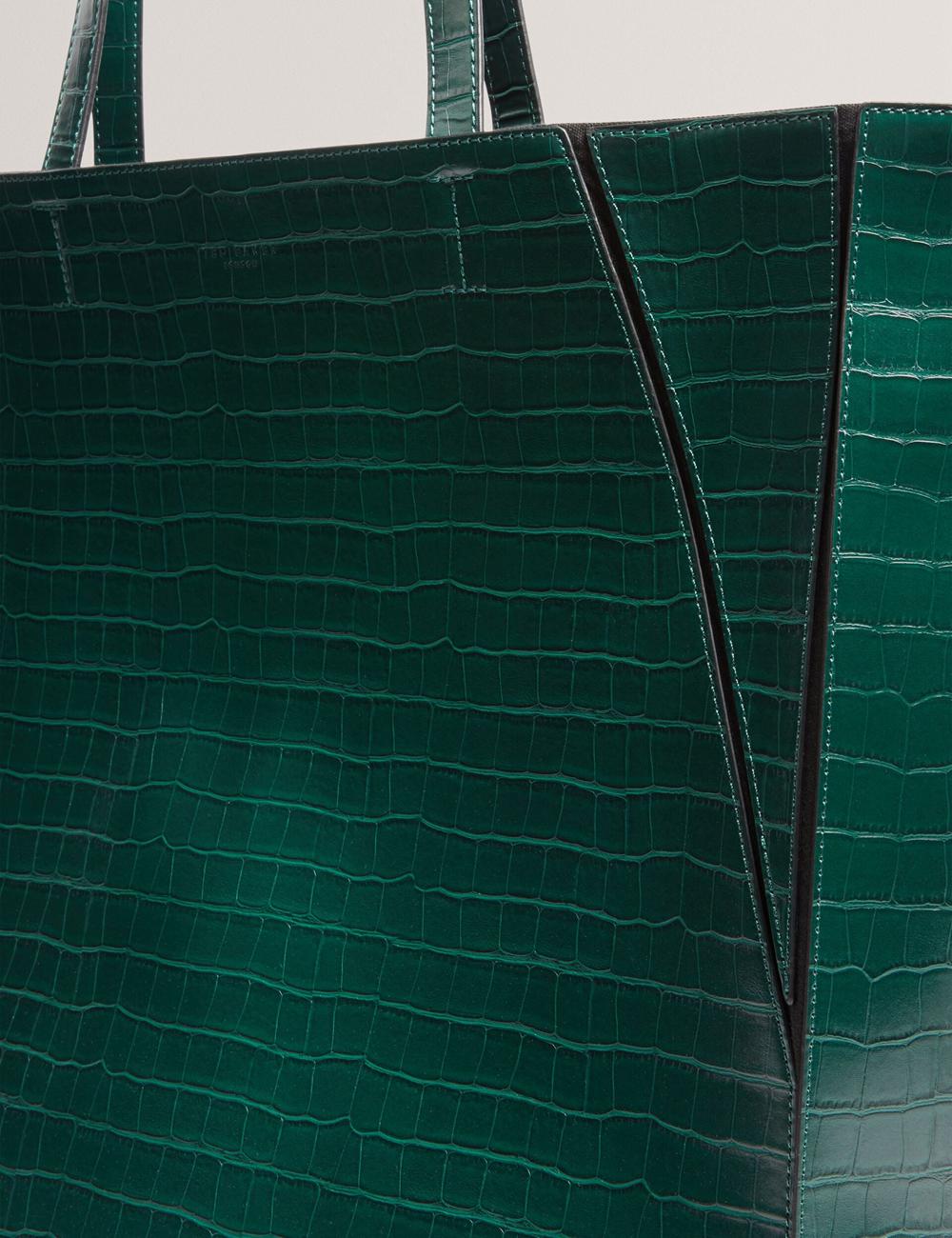 Dk-Green Ted Baker SOPHYNA - Croc Effect Folding Shopper Women Shopper Bags | Ireland  2104-EDSUP