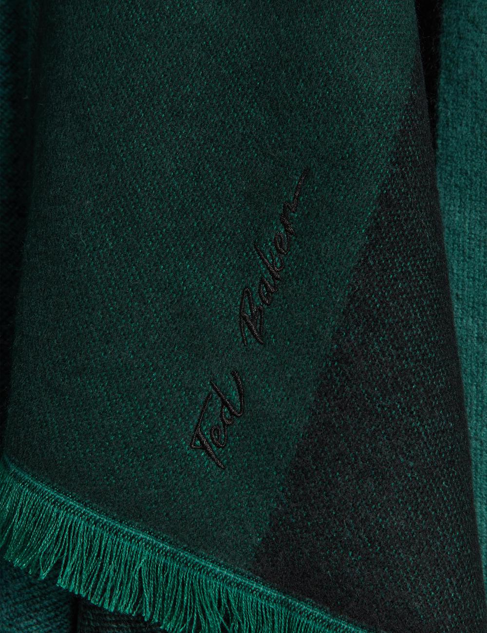 Dk-Green Ted Baker SUFFIA - Colour Block Buckled Woven Women Ponchos | Ireland  3685-PEKSO