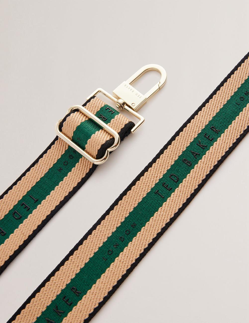 Dk-Green Ted Baker WEBBII - Branded Webbing Detachable Women Bag Straps | Ireland  1864-KSRBP
