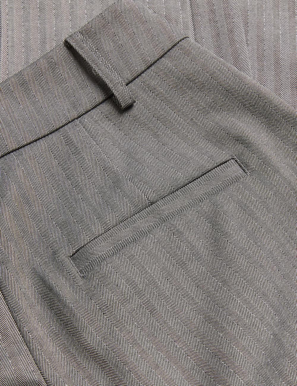 Dk-Grey Ted Baker KOAT - Herringbone Wide Leg Tailored Women Trousers | Ireland  6150-CTUQW