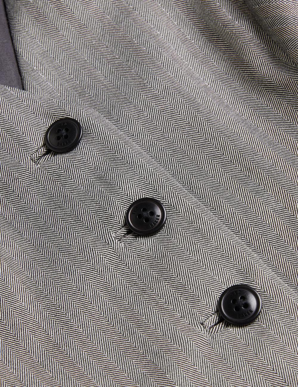Dk-Grey Ted Baker KOAW - Herringbone Single Breasted Women Suit Waistcoat | Ireland  3164-CPFUM