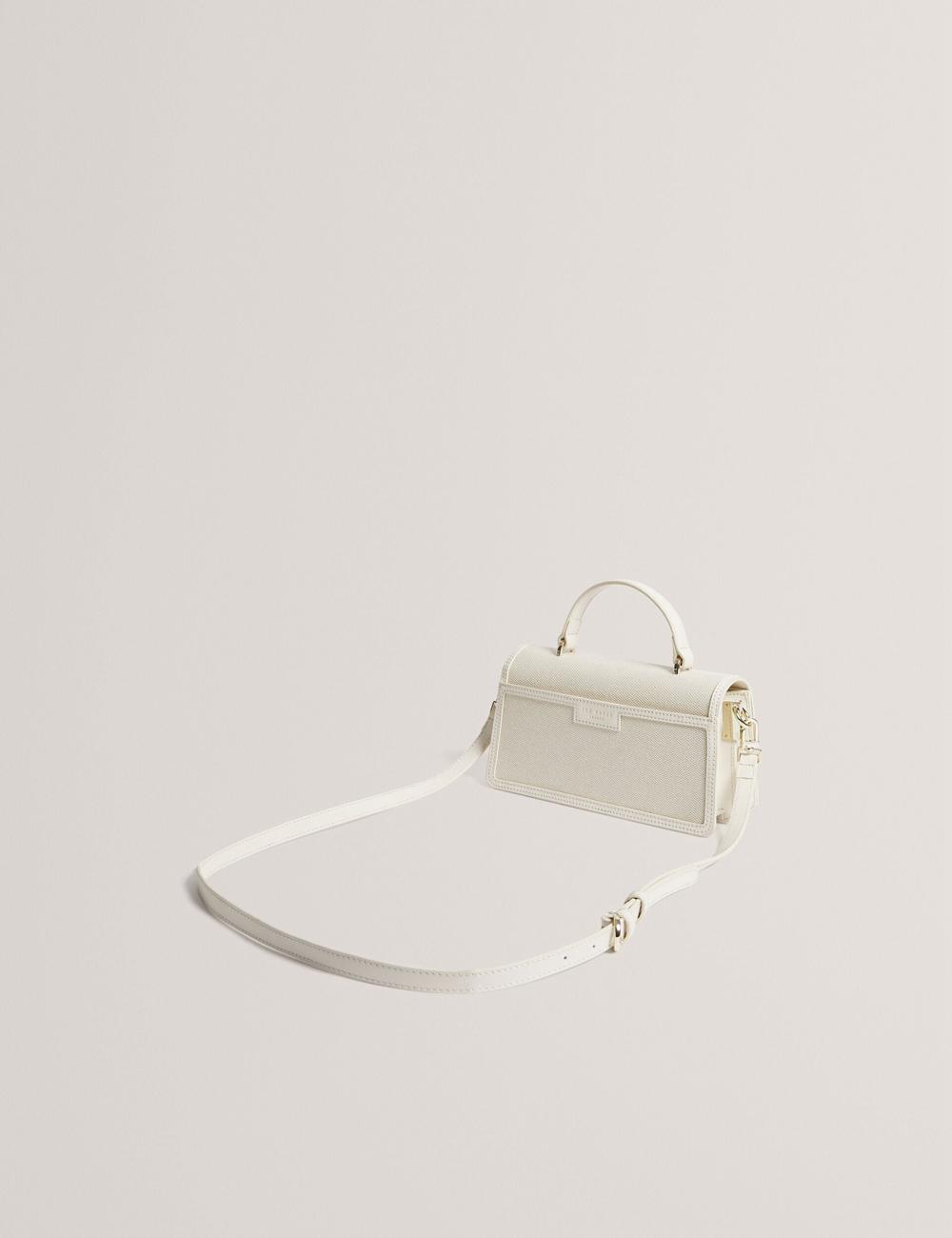 Ecru Ted Baker AUDRIS - Rose Detail Canvas Top Handleuette Women Crossbody Bags | Ireland  4631-ZDVRP