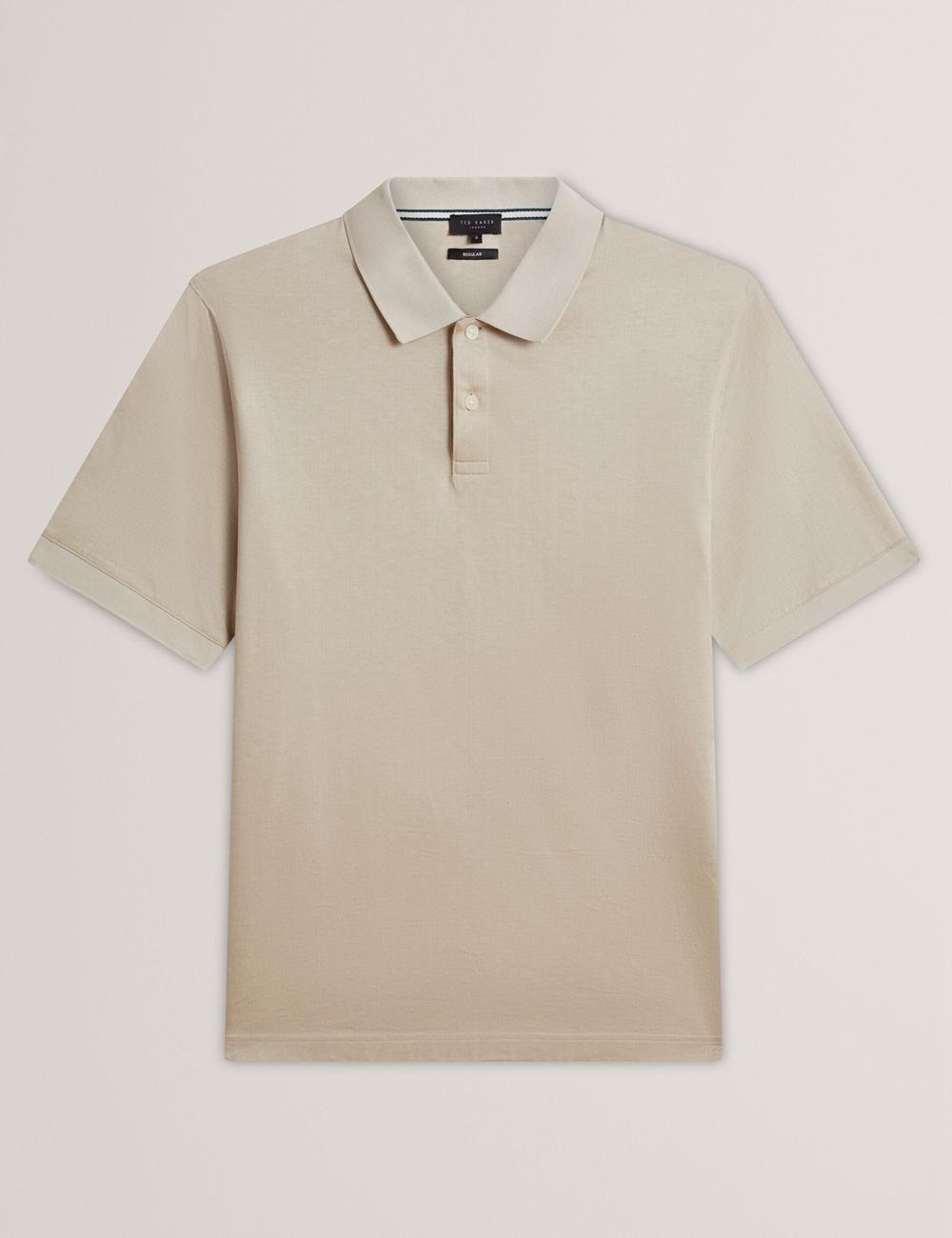 Ecru Ted Baker AUGUSO - Textured Jacquard Cotton Men Polos Shirts | Ireland  7135-SRUBZ