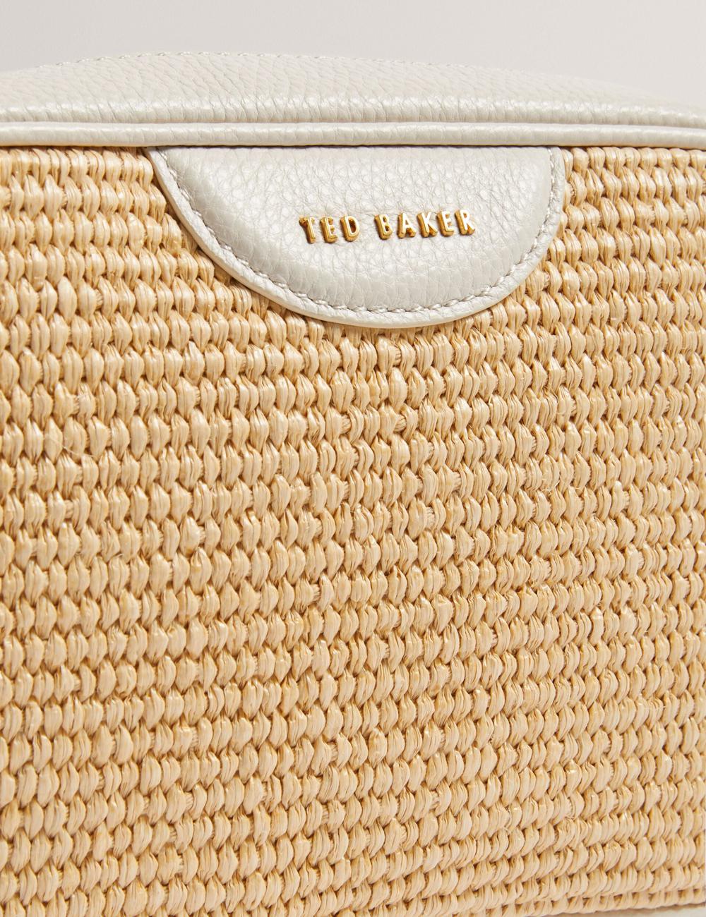 Ecru Ted Baker BARDAS - Faux Raffia Leather Trim Webbing Camera Women Camera Bag | Ireland  5093-UOLYJ