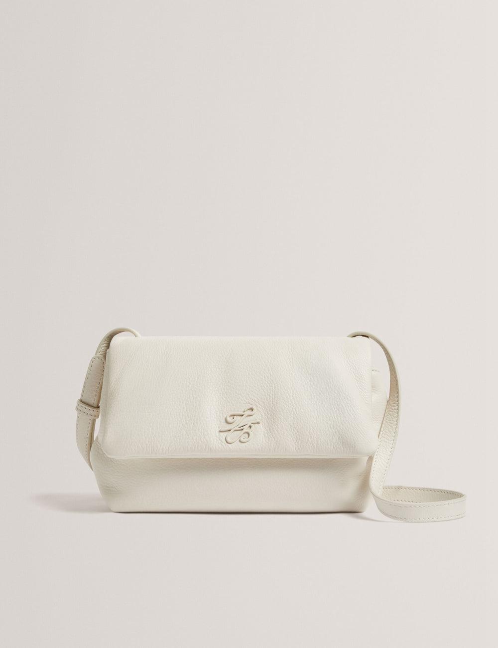 Ecru Ted Baker MARRISA - Padded Leather Fold Over Women Crossbody Bags | Ireland  8473-ITGUN