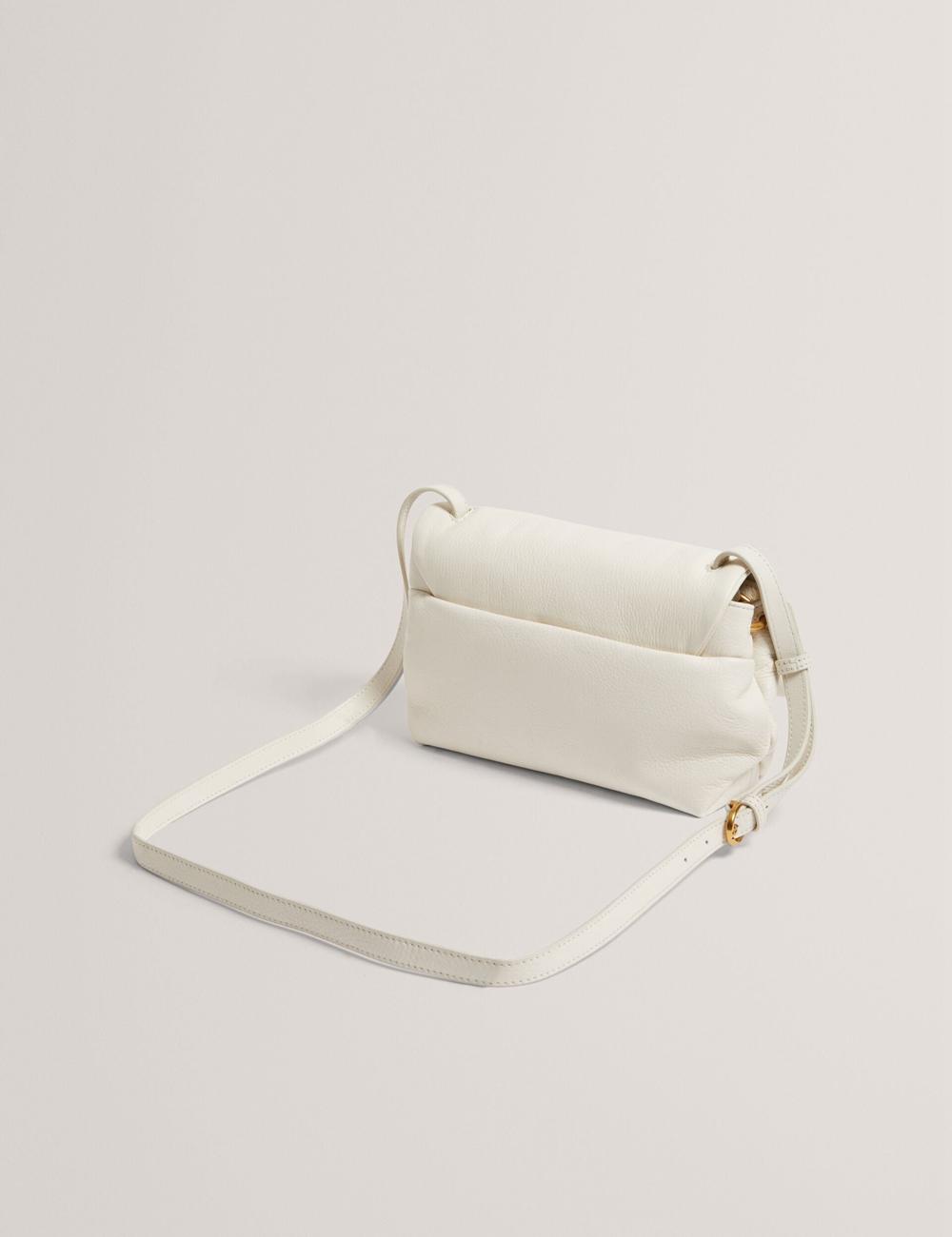 Ecru Ted Baker MARRISA - Padded Leather Fold Over Women Crossbody Bags | Ireland  8473-ITGUN