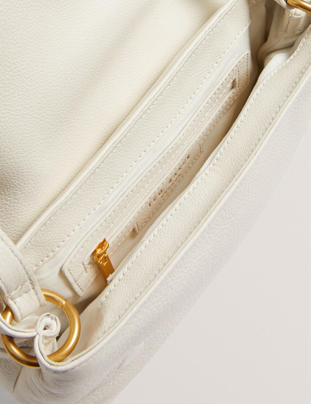 Ecru Ted Baker MARRISA - Padded Leather Fold Over Women Crossbody Bags | Ireland  8473-ITGUN