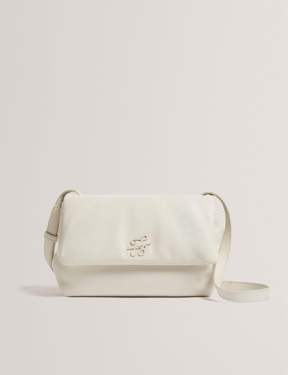 Ecru Ted Baker MARRISA - Padded Leather Fold Over Women Crossbody Bags | Ireland  8473-ITGUN