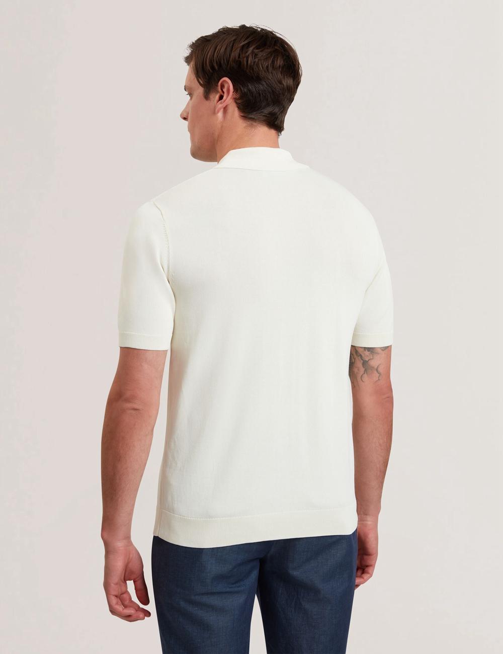 Ecru Ted Baker RUITS - Short Sleeve Floral Placement Men Polos Shirts | Ireland  1872-OUIYS