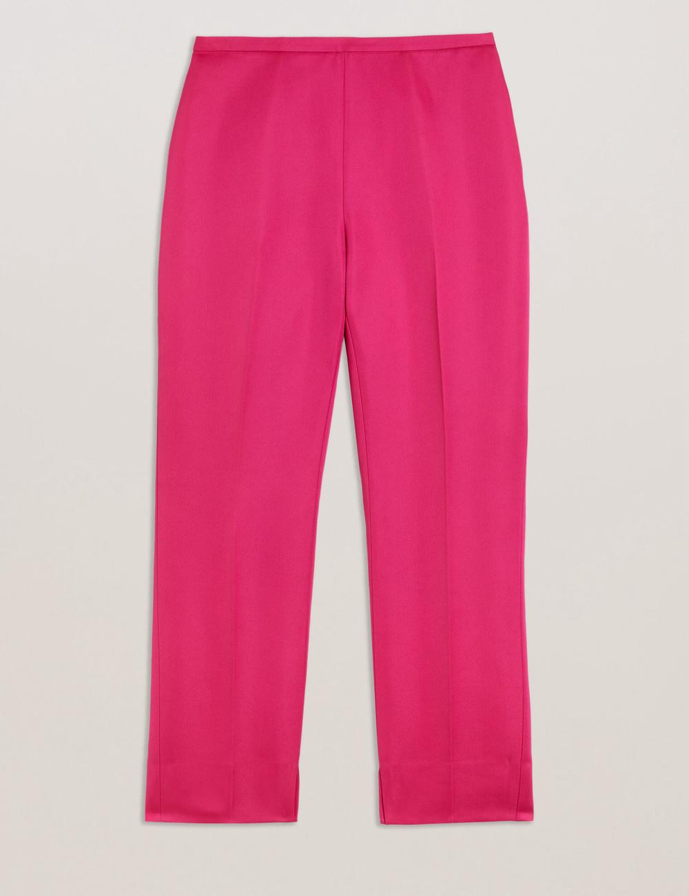 Fuchsia Ted Baker AKENIT - Satin Tailored Slim Leg Women Trousers | Ireland  3478-GILEA