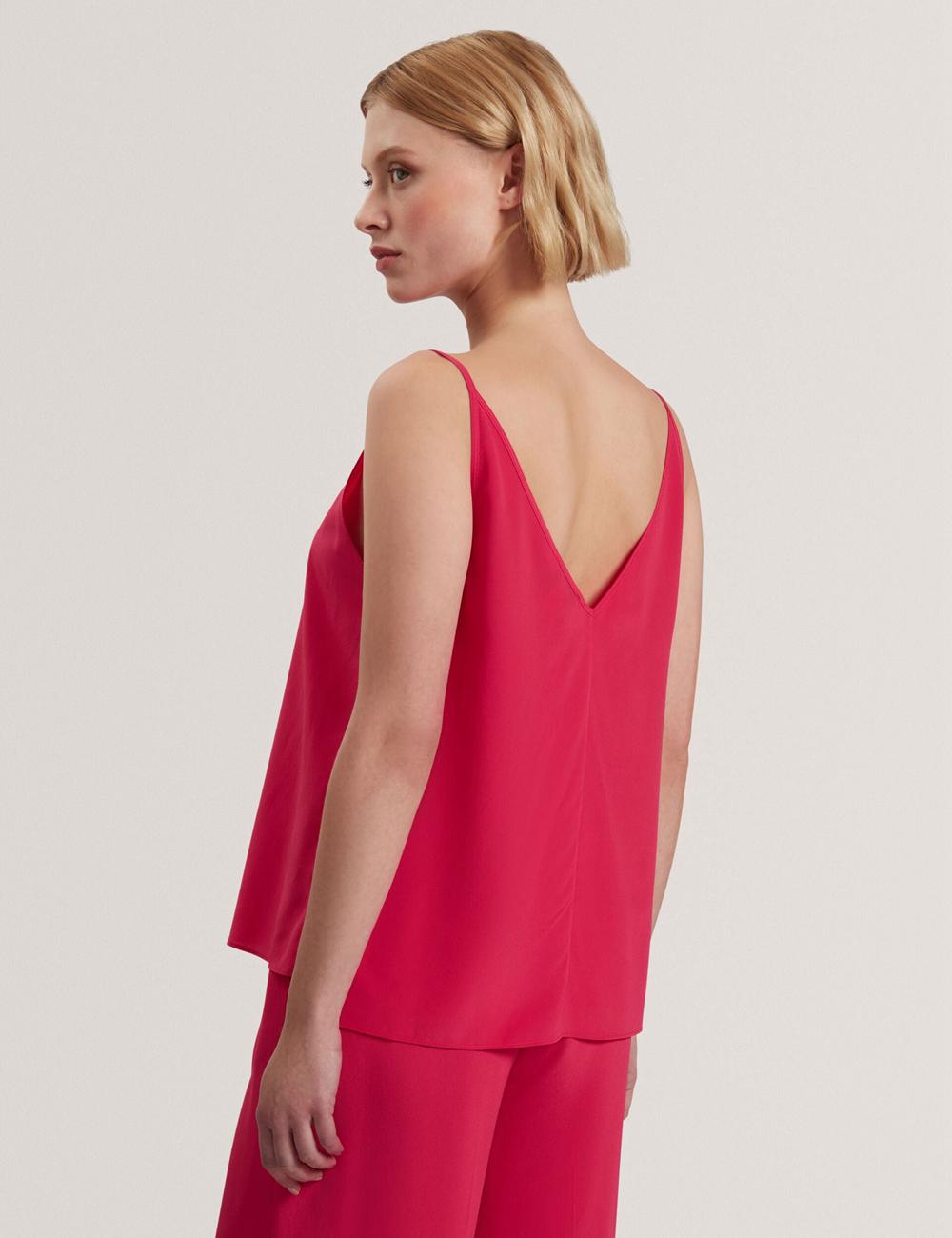 Fuchsia Ted Baker CADASA - Pure Silk Scoop Neck Cami Women Tops | Ireland  5719-LNWAU