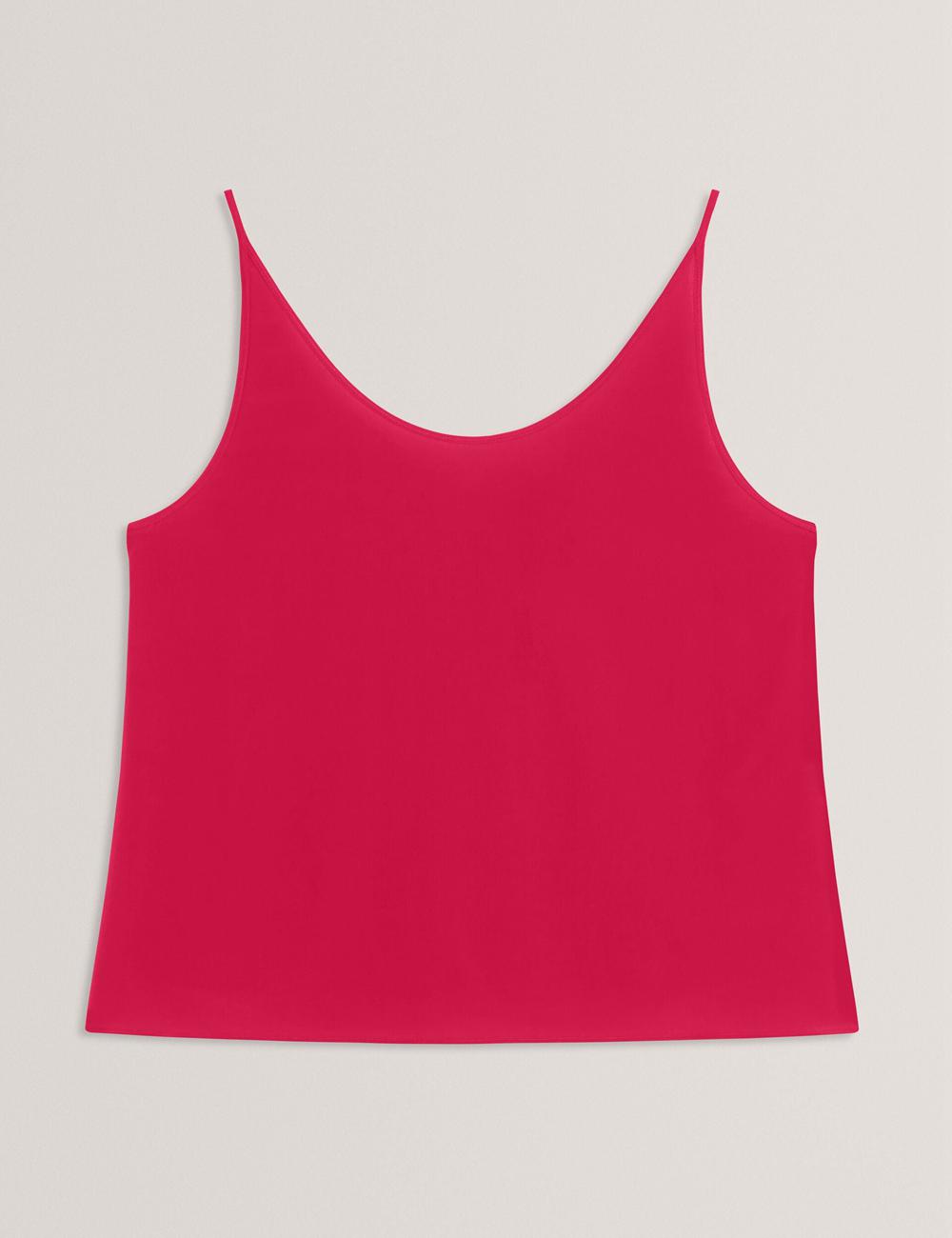 Fuchsia Ted Baker CADASA - Pure Silk Scoop Neck Cami Women Tops | Ireland  5719-LNWAU