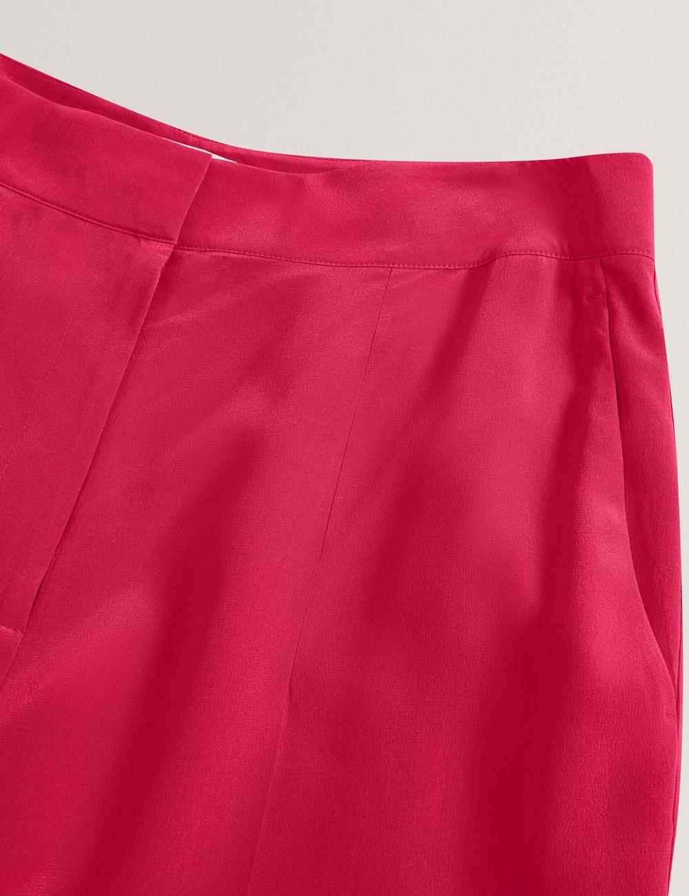 Fuchsia Ted Baker CARLOET - Silk Wide Leg Tailored Women Trousers | Ireland  1548-YPADT