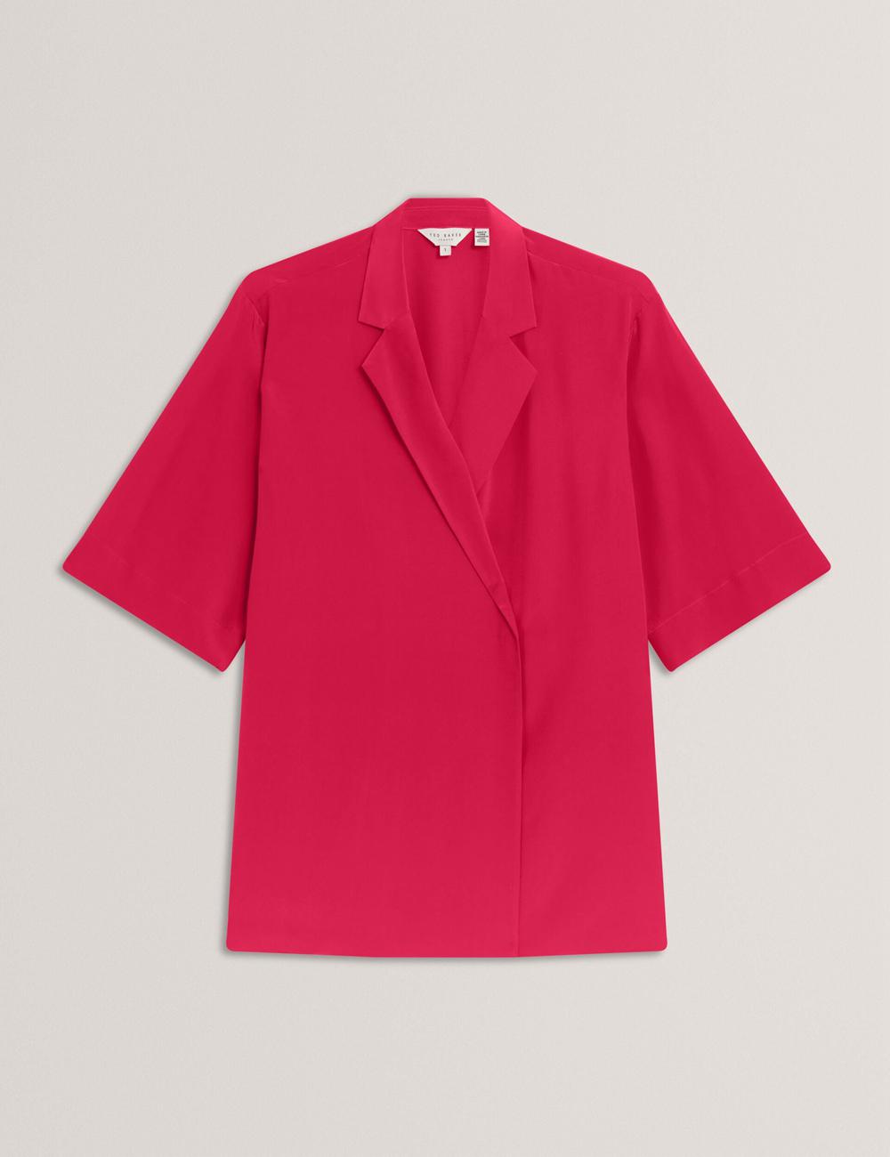 Fuchsia Ted Baker CARLOE - Silk Short Sleeve Women Blazers | Ireland  4689-XEAPO