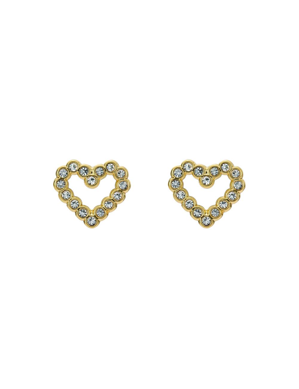 Gold Ted Baker AMORINA -Crystal Open Heart Stud Women Earrings | Ireland  6798-TNSMQ
