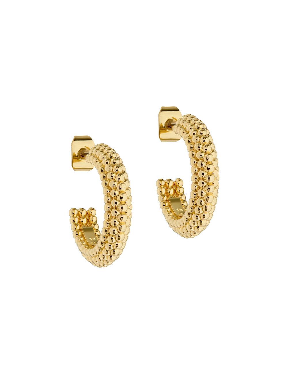 Gold Ted Baker DOTETTA - Dotted Texture Hoop Women Earrings | Ireland  4615-GUWAS