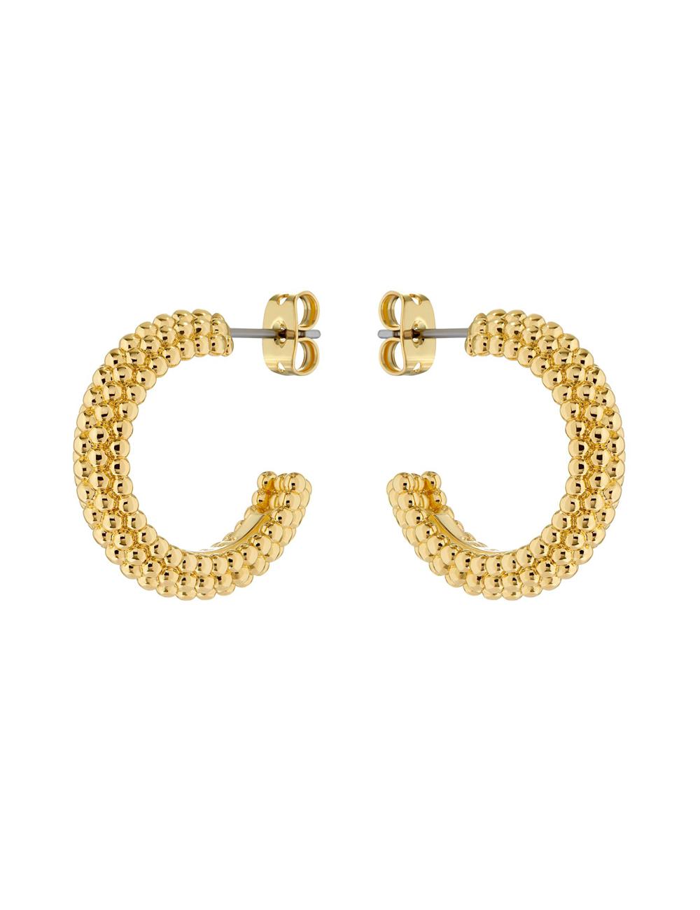 Gold Ted Baker DOTETTA - Dotted Texture Hoop Women Earrings | Ireland  4615-GUWAS