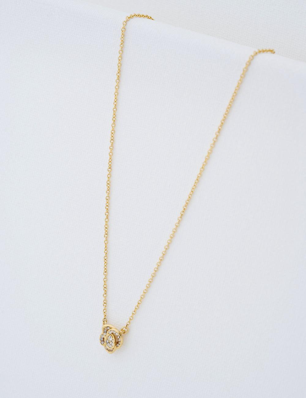 Gold Ted Baker FLORITA - Crystal Flower Pendant Women Necklaces | Ireland  1270-MIJPD