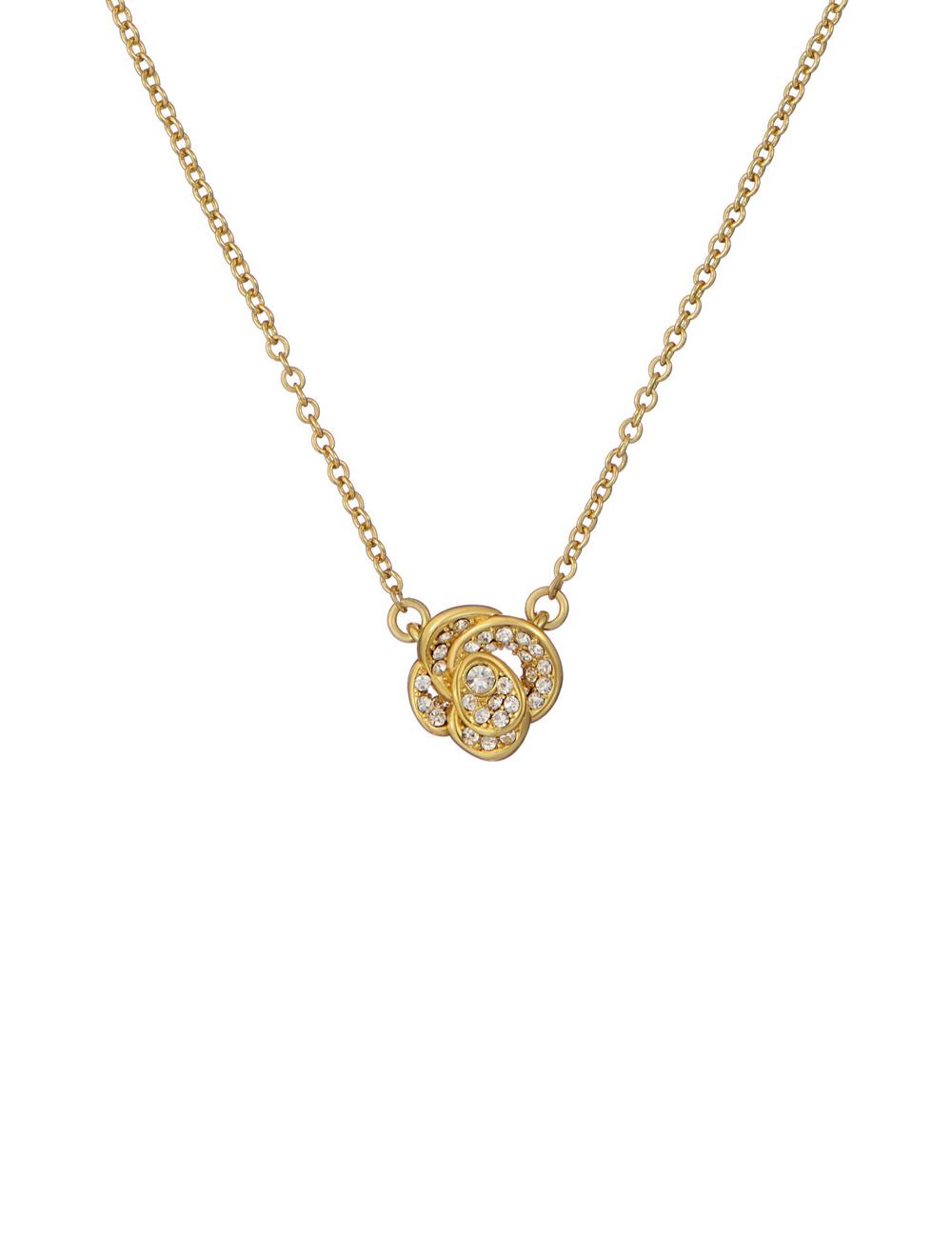 Gold Ted Baker FLORITA - Crystal Flower Pendant Women Necklaces | Ireland  1270-MIJPD