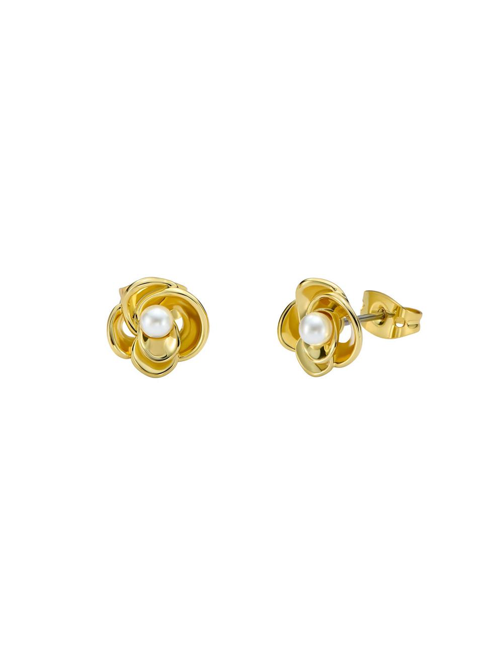 Gold Ted Baker FLO - Pearl Flower Stud Women Earrings | Ireland  1842-OCPDA