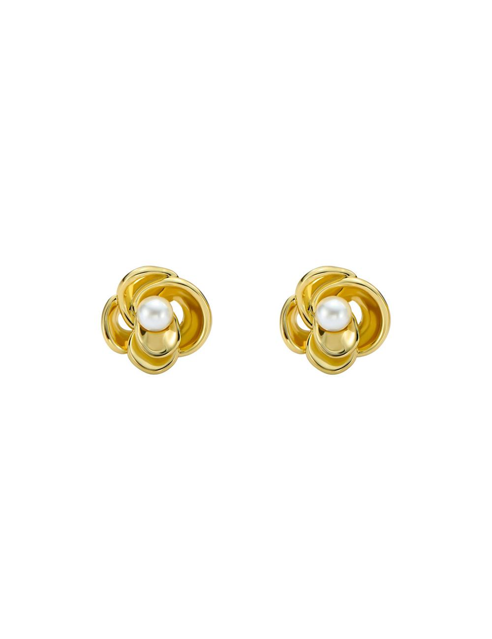 Gold Ted Baker FLO - Pearl Flower Stud Women Earrings | Ireland  1842-OCPDA