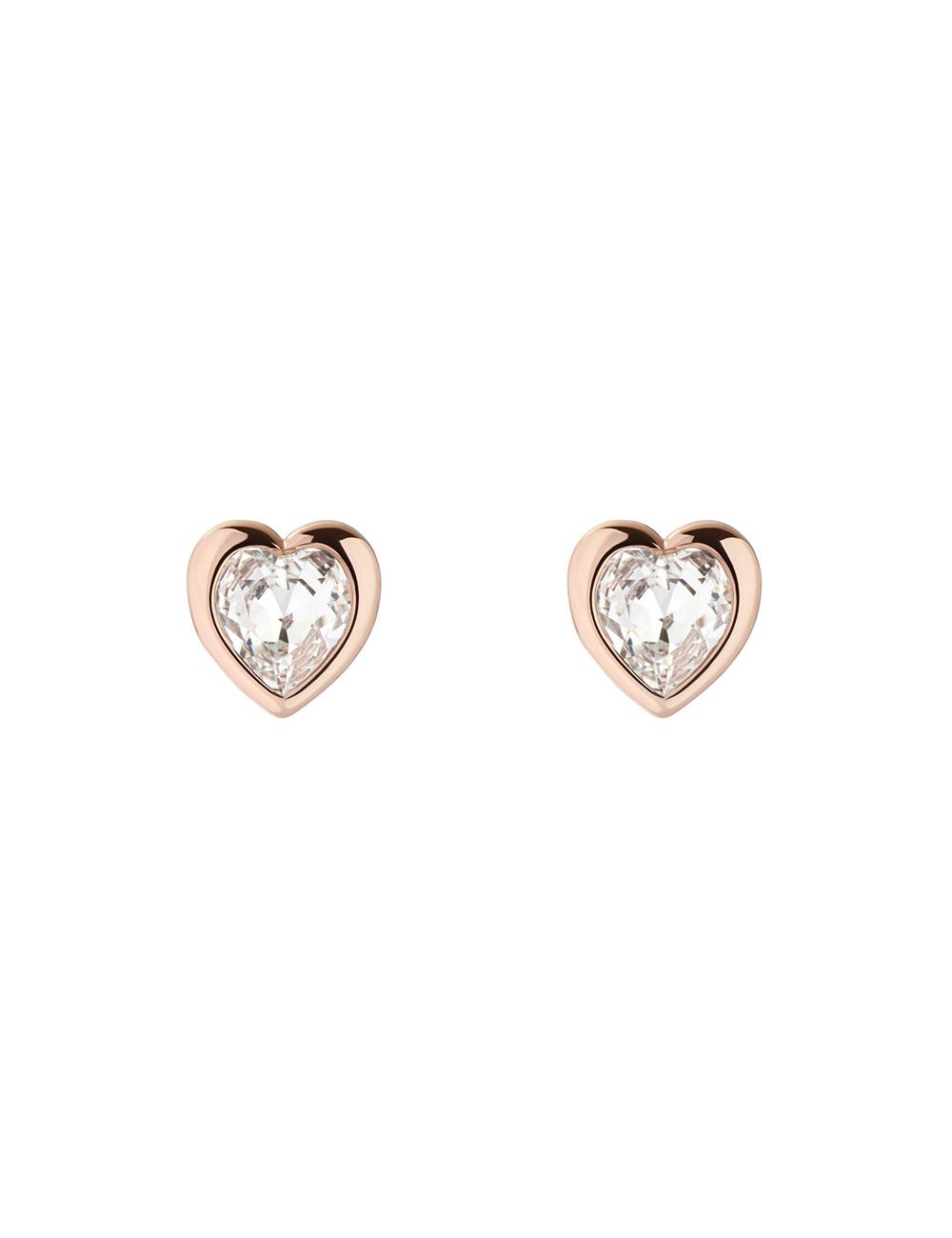 Gold Ted Baker HAN - Solitaire Crystal Heart Stud Women Earrings | Ireland  4281-NXBDL
