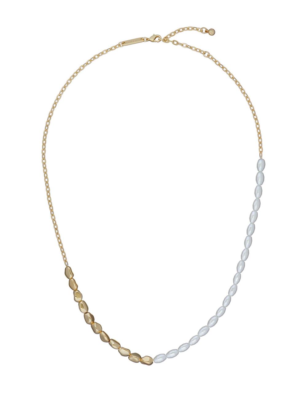 Gold Ted Baker ILENIE - Island Pearl Beaded Women Necklaces | Ireland  3298-ISDYN