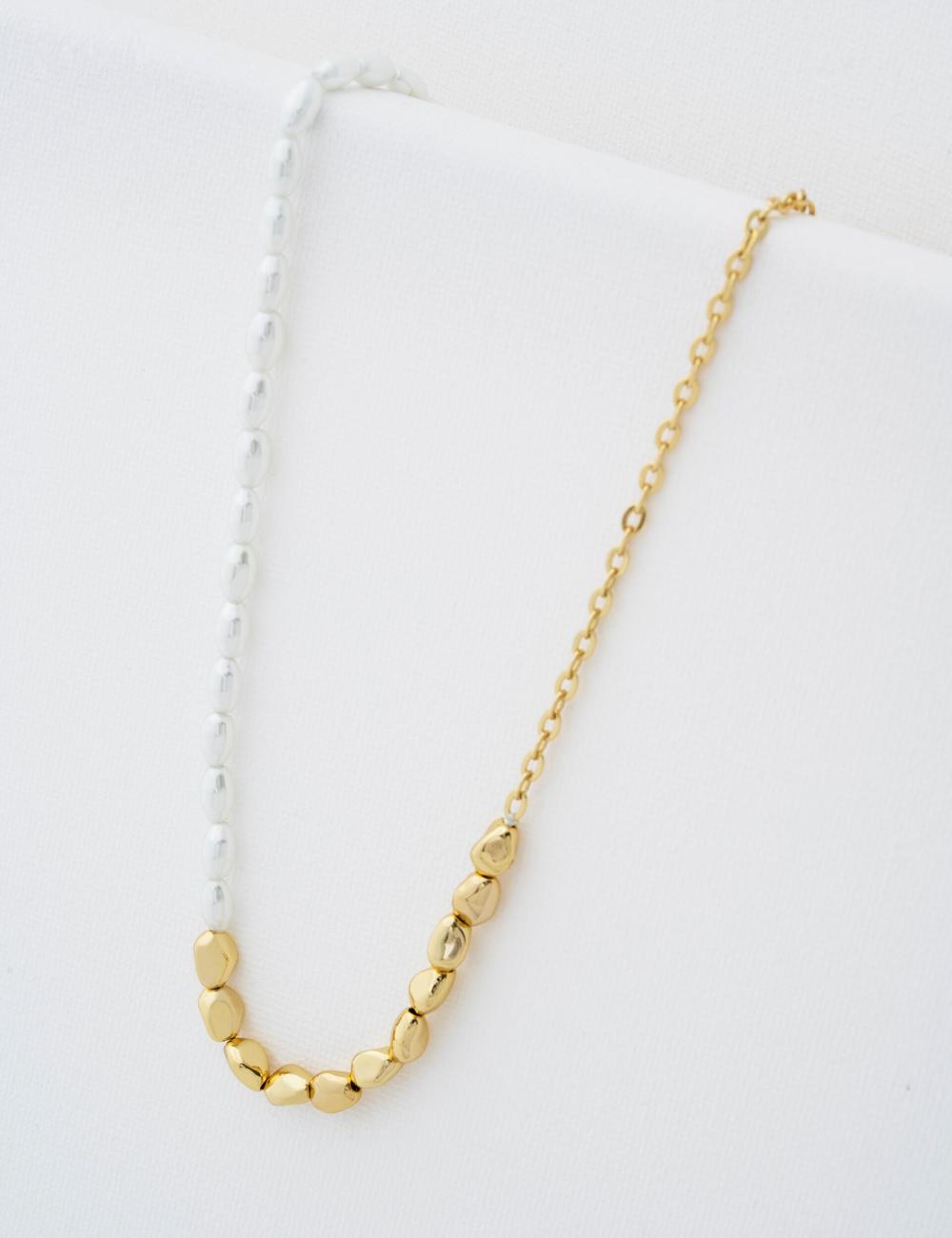 Gold Ted Baker ILENIE - Island Pearl Beaded Women Necklaces | Ireland  3298-ISDYN