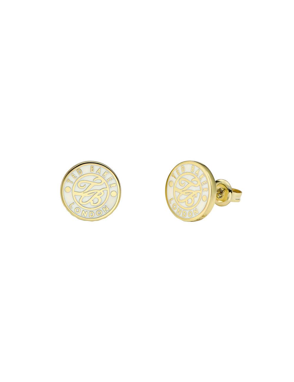 Gold Ted Baker MONLIA - Monogram Logo Stud Women Earrings | Ireland  4163-RLEDP