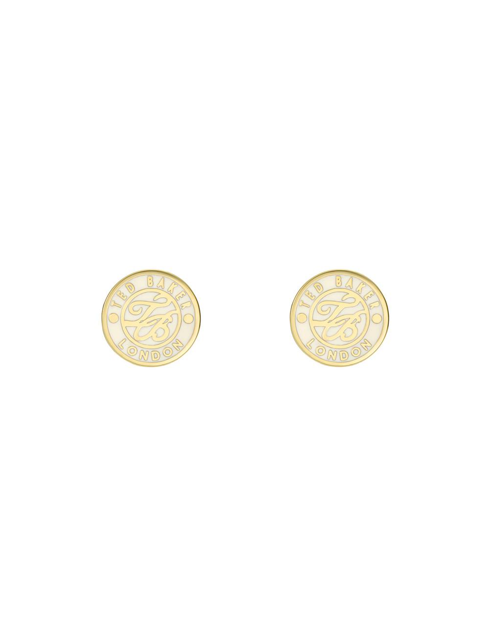 Gold Ted Baker MONLIA - Monogram Logo Stud Women Earrings | Ireland  4163-RLEDP