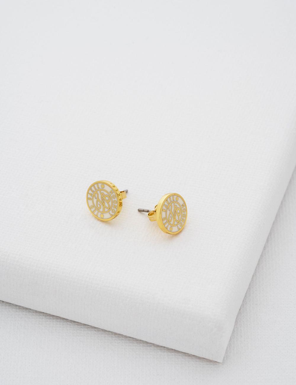 Gold Ted Baker MONLIA - Monogram Logo Stud Women Earrings | Ireland  4163-RLEDP