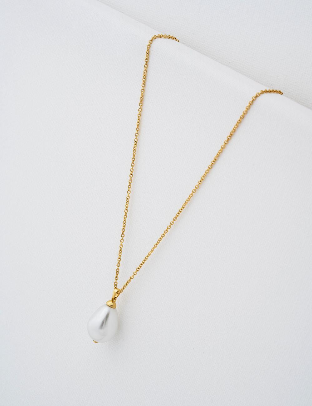 Gold Ted Baker PARMLIA - Pearl Drop Pendant Women Necklaces | Ireland  1925-PAKZM