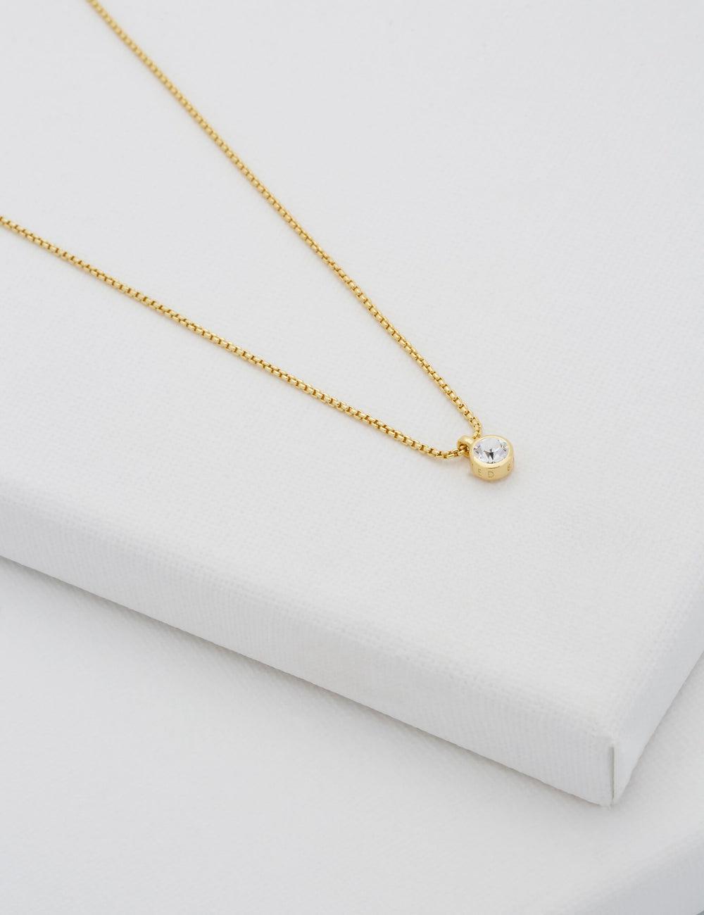 Gold Ted Baker SININAA - Mini Crystal Pendant Women Necklaces | Ireland  7281-OWLFY
