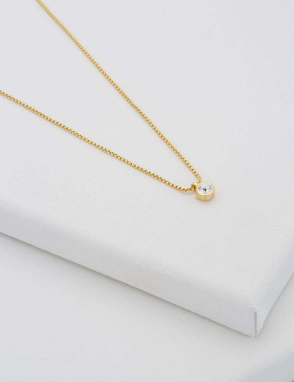 Gold Ted Baker SININAA - Mini Crystal Pendant Women Necklaces | Ireland  7281-OWLFY