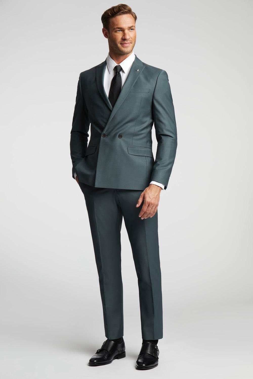 Green Ted Baker LUNANTS - Wool Blend Slim Suit Men Trousers | Ireland  2483-BZSGC